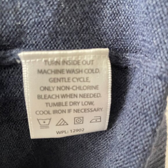 Tricot St. Raphael Mens Blue Black Crew Neck Colorblock Pullover Sweater Size L - Picture 9 of 9